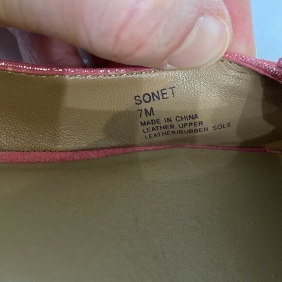 Donald J Pliner Pink Sonnet Demi-Wedge Flats Jeweled Peep Toe Shimmer Barbiecore - Picture 12 of 16